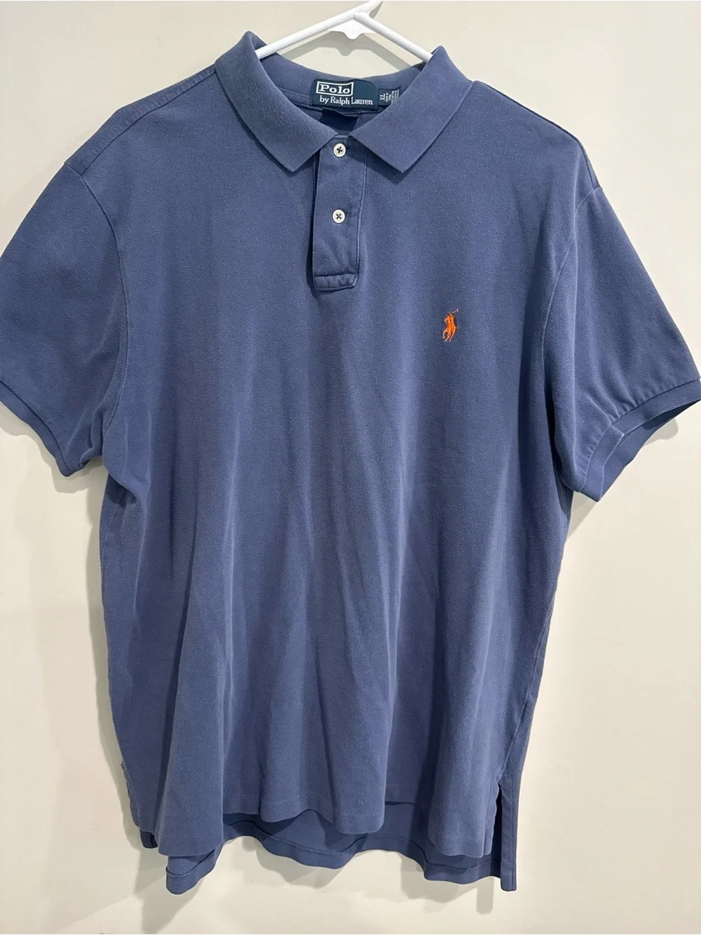 Ralph Lauren Men’s Navy Polo with Orange Pony Embroidery